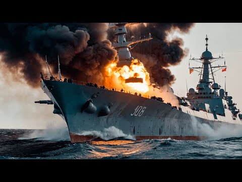 3 MINUTES AGO! Ukrainian newly Neptune anti-ship missile sinks Russian Rocket Cruiser near Crimea
