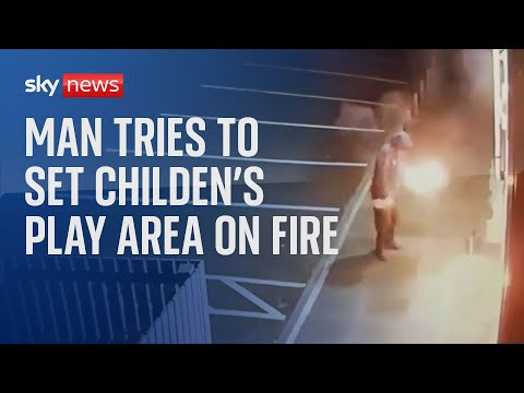 CCTV shows man's failed attempt to set fire to children’s play area