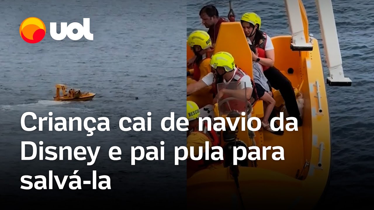 Criança de 4 anos cai do quarto andar de navio de cruzeiro e pai pula no mar para resgatá la vídeo