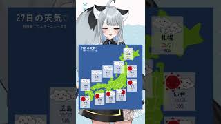 8月27日のお天気！皆様気をつけていってらっしゃいね～ #Vtuber #新人Vtuber #shorts #ひいらぎお天気 #vtuber