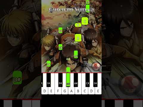 Guren no Yumiya - Attack on Titan - BEGINNER PIANO TUTORIA #gurennoyumiya #attackontitan
