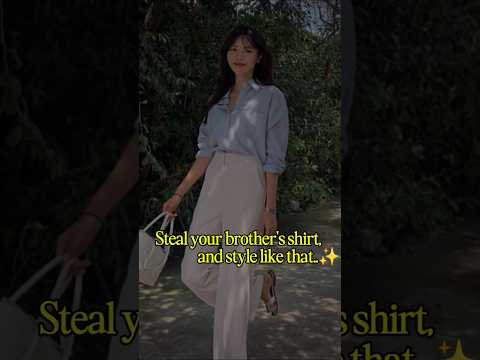 Steal and Style your brother's shirt ✨ #shirts #stylingtips #fashion #glowuptipsforgirls