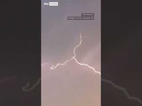 Vivid lightning strikes across American states