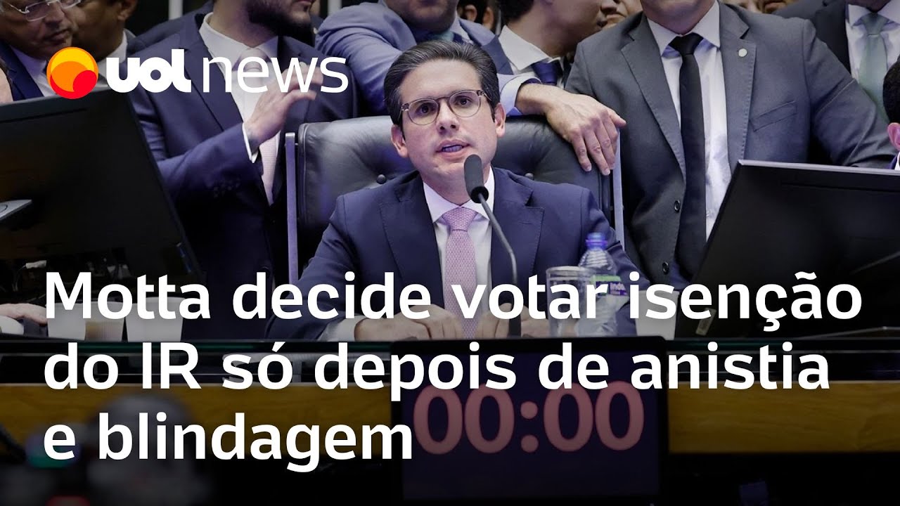 Motta diz que pautará urgência da anistia e decide votar isenção do IR só depois dela e blindagem