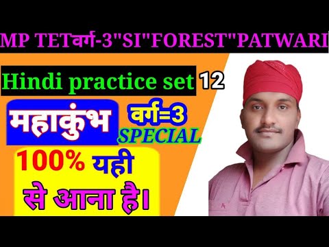 हिंदी/HINDI || MP TET Varg-3 ||  MP Police SI || Patwari || MP Forest Gaurd || Day 12