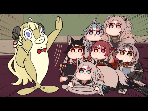【手描きパロ】さかなダンスを踊るわため〜ボツ案添えて〜【角巻わため/獅白ぼたん/ホロライブ】⚠トレス注意