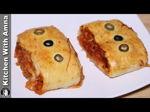 Pizza Bread Roll Recipe With New Style | Baked Pizza Bread | Kitchen With Amna