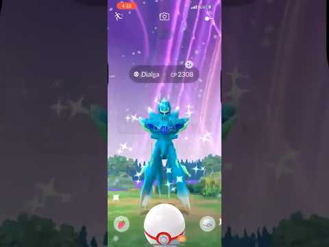 ポケモンGOレイドデイで光るディアルガを捕まえた瞬間を動画で紹介 サムネイル