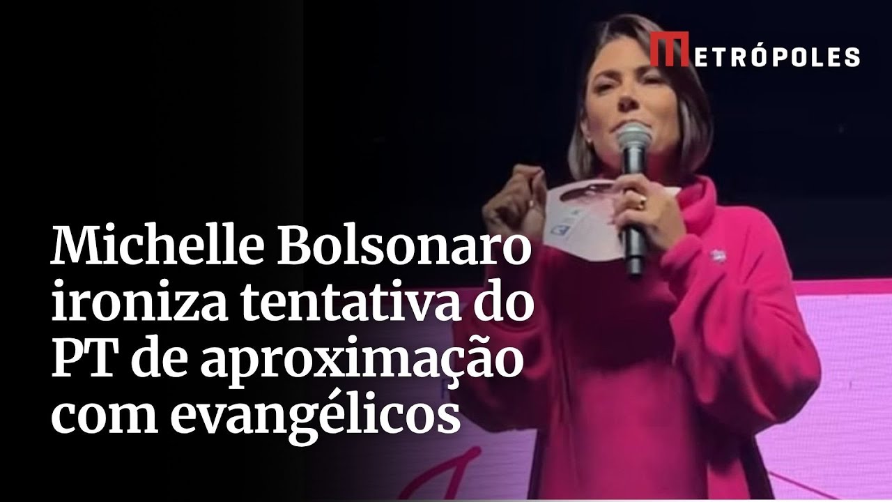 Michelle Bolsonaro ironiza curso evangélico do PT e prega ocupação das igrejas