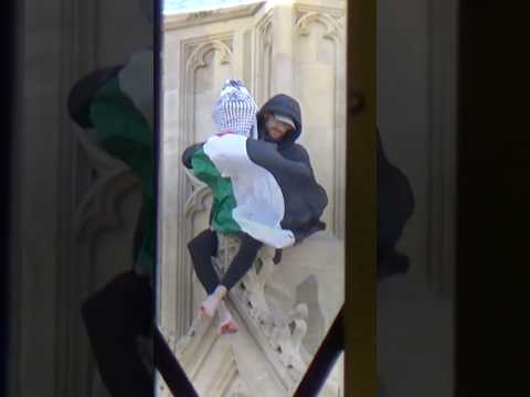 Man who scaled London's Big Ben with Palestinian flag charged | AFP #shorts