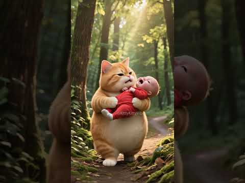 Orange Cat Saved a Baby. #cat #catcooking #funnycats #midjourney #catai #ai #aivideo #shorts