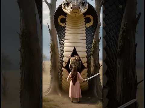 Rescue cats from giant python 🐍 #animals #funny #shorts