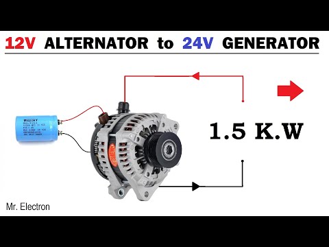 12V Car Alternator to 24V 64 Amps Generator - 1500W