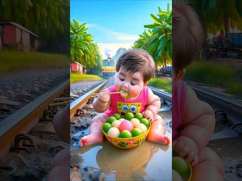 ❤️ Evolution of Baby: Train Attack on Baby for Food Eating #cat #cute #love #shorts BabyLos 49