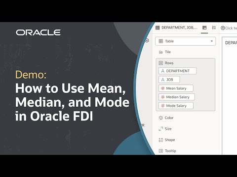 How to Use Mean, Median, and Mode in Oracle Fusion Data Intelligence