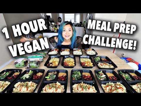 One Hour FULL WEEK VEGAN MEAL PREP CHALLENGE!
