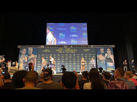 JAKE PAUL VS TYRON WOODLEY WEIGH INS & FACE OFF!! WE HAVE ...