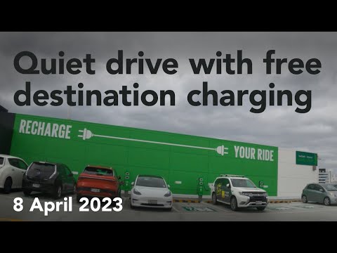 Quiet drive with free electric vehicle charging at destination