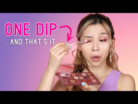 ONE DIP Makeup Challenge Using Products I've Never Tried 😳