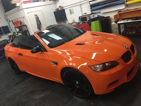 BMW M3 Convertible Gets Wrapped Gloss Orange WOW!!
