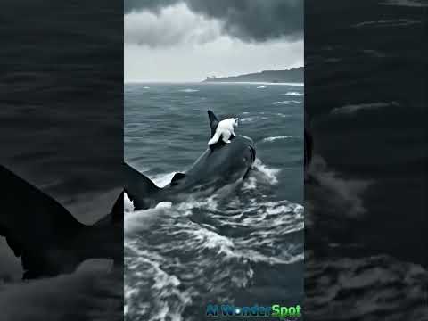 It’s hard to believe, but a mother shark saved a little kitten #animals #babyanimal