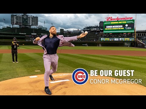 Conor McGregor Visits Wrigley Field | "The most devastating first pitch ever seen!" video clip 