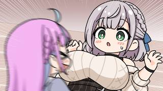 Aqu-tan bumps into Danchou’s airbags  【Hololive AnimatedClip/Eng sub】【