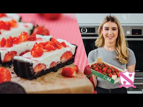 Strawberry & White Chocolate Cheesecake Slices with Oreo base - In The Kitchen With Kate - UC_b26zavaEoT1ZPkdeuHEQg