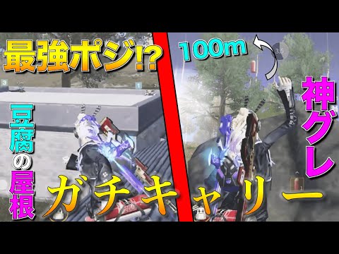 【荒野行動】最強ポジション"豆腐の屋根"と異次元100mグレが炸裂したガチキャリー回！！