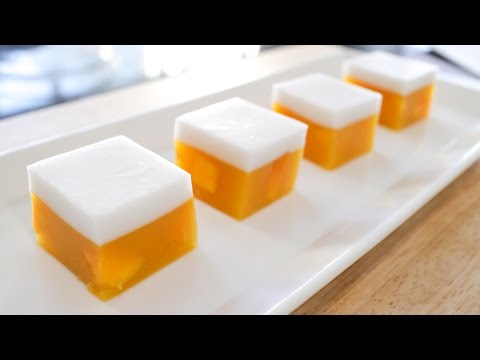 Mango Coconut Jelly (Agar Agar) Recipe วุ้นมะม่วง - Hot Thai Kitchen - UC27C_HWo-UmKkdWGsRJZ8EA