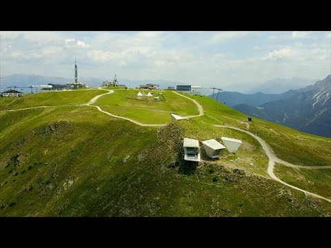 Drone footage captures Zaha Hadid's mountaintop museum in South Tyrol