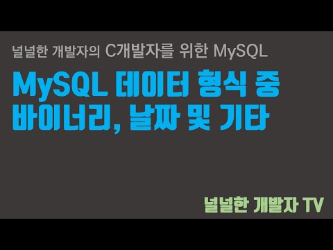 MySQL - 7.1 바이너리 날짜와 시간 및 기타 형식