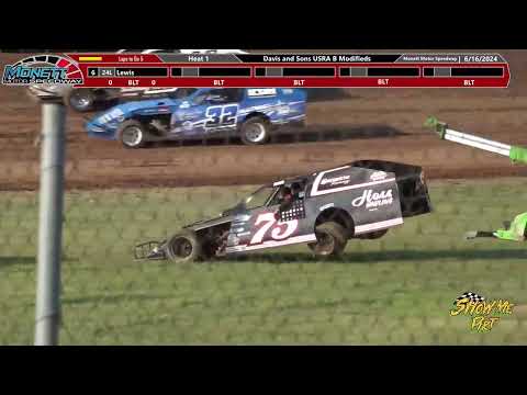 Full Event Late Models, Weekly Racing Round #11 Monett Motor Speedway - 16 June 2024 - dirt track racing video image