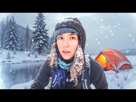 Solo Camping on a Frozen Lake in the Arctic