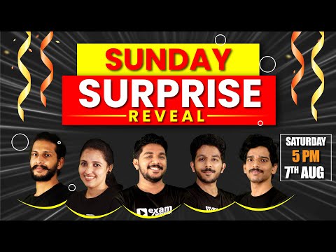 Live Event | Sunday Surprise Reveal | 7th Aug Saturday 5PM | YouTube Live Event