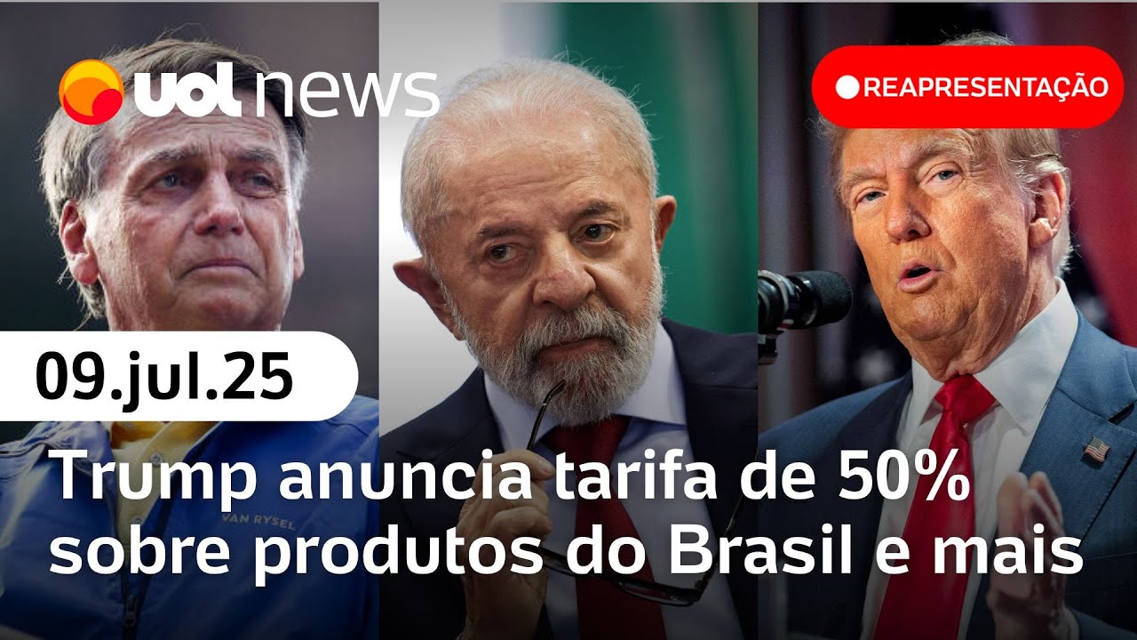 Trump taxa produtos do Brasil em 50%; governo Lula cobra EUA sobre nota pró-Bolsonaro; Janja e +