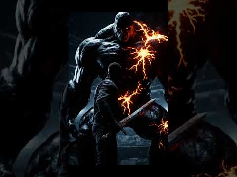 ⚔️ محارب يواجه وحش النار!آخر سيف ضد وحش عملاق 🔥لا هروب! قتال العمالقة.قتال_ملحمي#وحش_عملاق#action