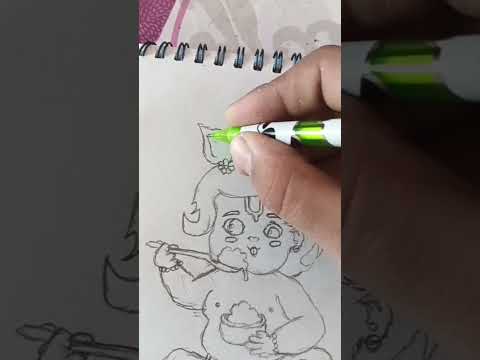 draw a cute krishna ji ❤️❤️🥰🥰#art #acrylicscenery #painting #drawing #radhakrishna #babifritas