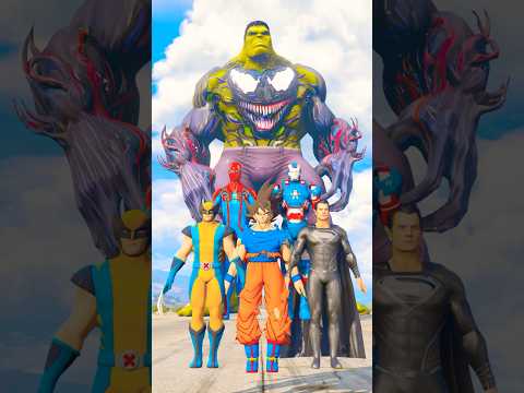 GIANT VENOM-HULK ATTACKS <strong>ON</strong> <strong>SUPER</strong> HEROS ! GOKU HELP AND SAVES <strong>SUPER</strong> HEROS #shorts