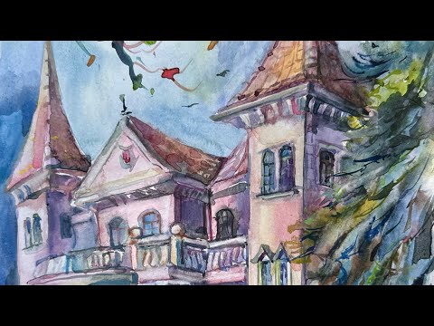 I am painting in a tranquil forest and this is pink palace🎨