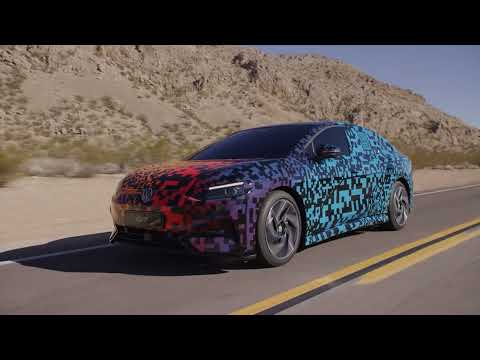 Volkswagen ID.7 exterior and driving footage
