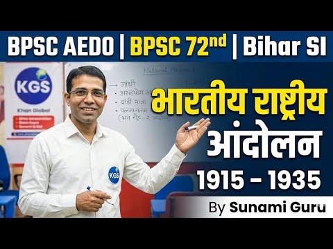 भारतीय राष्ट्रीय आंदोलन (1915-1935) | 1915 से 1935 तक का इतिहास | rahstriya andolan top MCQs #kgs 