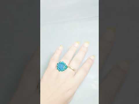 blue beaded ring 💙💍#shorts#youtubeshorts#jewelrymaking#ring#shortsfeed#handmade#diy#craft
