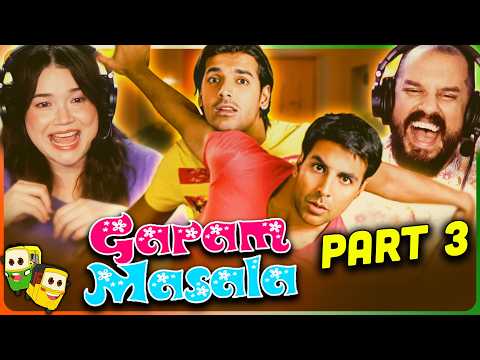 Part 3 - GARAM MASALA Movie Reaction! | Akshay Kumar | John Abraham | Paresh Rawal | Rimi Sen
