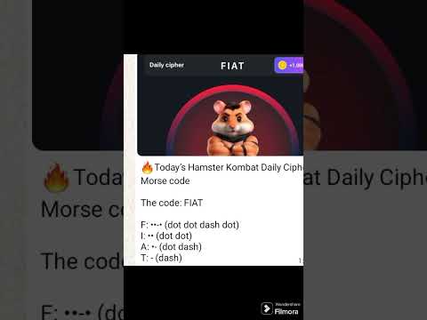 🔥Today’s Hamster Kombat Daily Cipher Morse codeThe code: FIATF