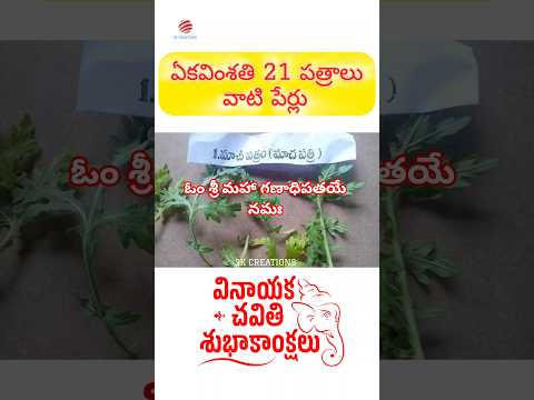 వినాయక  చవితి ఏకవింశతి 21 పత్రాలు. #vinayakachavithi #ganeshchaturthi #pooja #shorts #trending #like