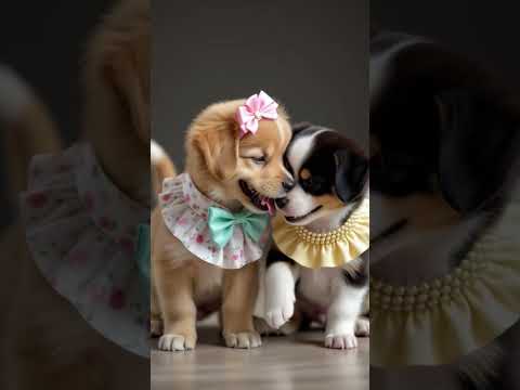 Puppies in the dress 👗#shorts #shortsfeed #shortvideo #puppies