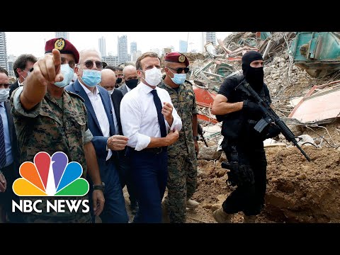 President Macron Tours Site Of Devastating Beirut Explosion | NBC News NOW