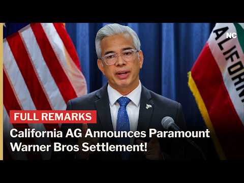 FULL: Rob Bonta Announces Paramount Antitrust Settlement, Hollywood Jobs &amp; <strong>AI</strong> <strong>Movie</strong> Guardrails |AC1Z