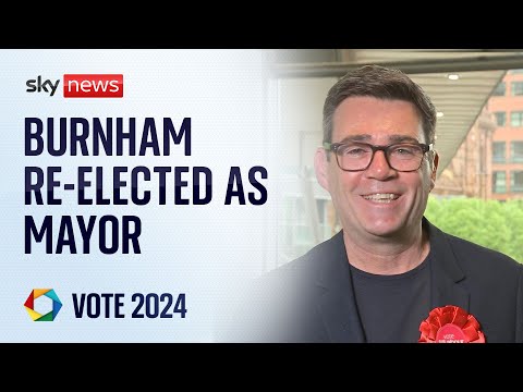 Andy Burnham wins re-election as Greater Manchester mayor